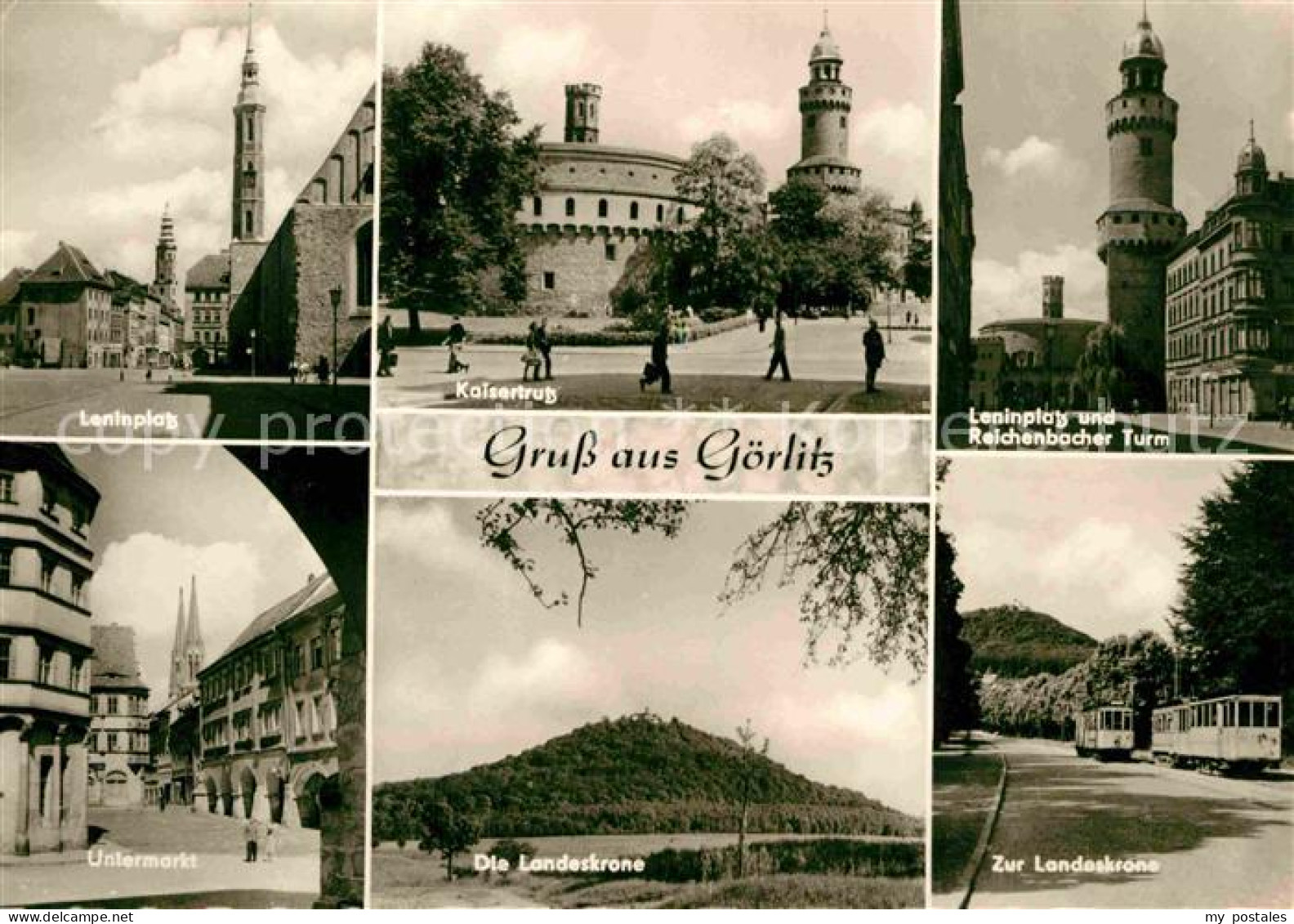 72632510 Goerlitz Sachsen Leninplatz Kaisertrutz Reichenbacher Turm Landeskrone  - Goerlitz