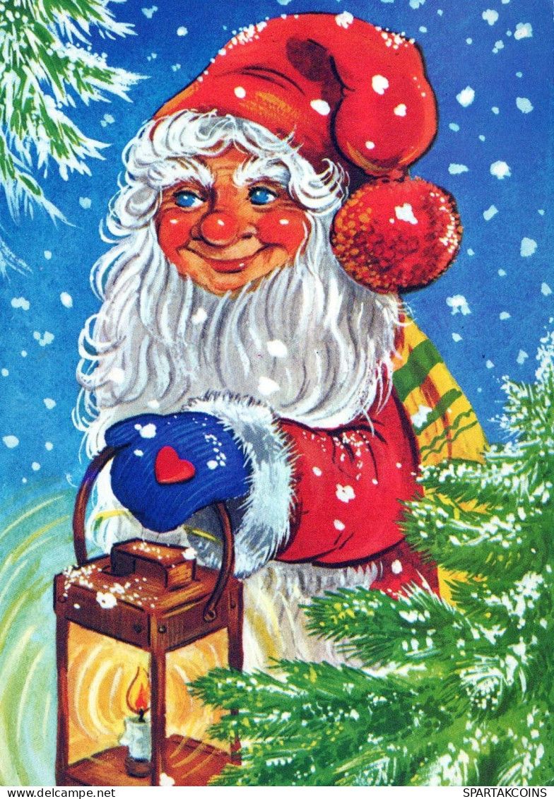 PAPÁ NOEL Feliz Año Navidad Vintage Tarjeta Postal CPSM #PAU487.ES - Kerstman