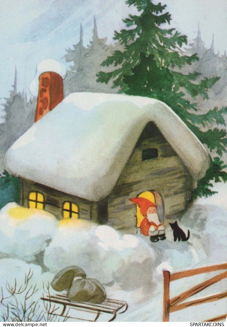 PAPÁ NOEL Feliz Año Navidad Vintage Tarjeta Postal CPSM #PAU555.ES - Kerstman