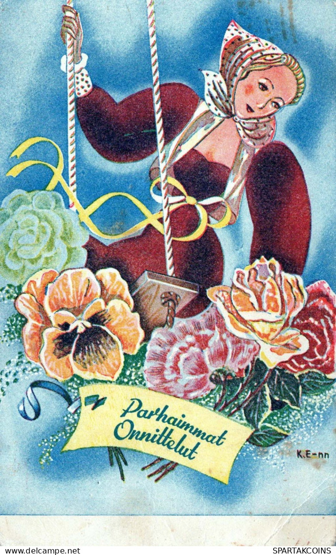 FLOWERS Vintage Ansichtskarte Postkarte CPA #PKE572.DE - Flowers