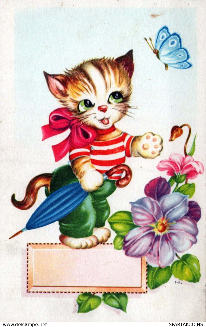 KATZE MIEZEKATZE Tier Vintage Ansichtskarte Postkarte CPA #PKE757.DE - Cats