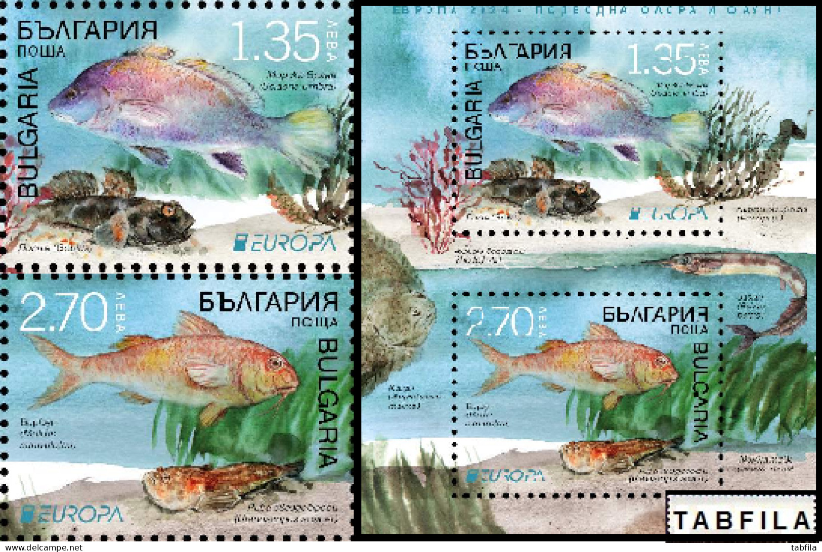 BULGARIA - 2024 - Europa-CEPT - Marine Flora And Fauna - 2v + Bl - MNH - 2024