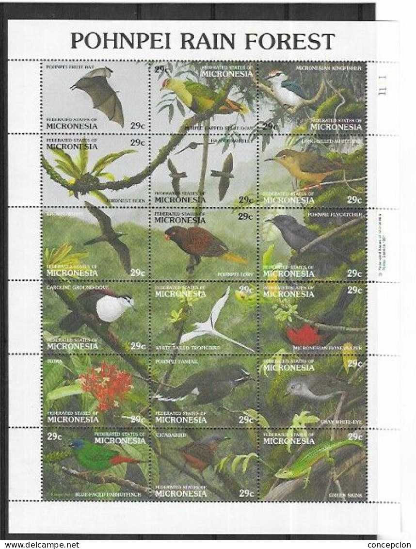 MICRONESIA Nº 176 AL 193 - Pájaros Cantores (Passeri)