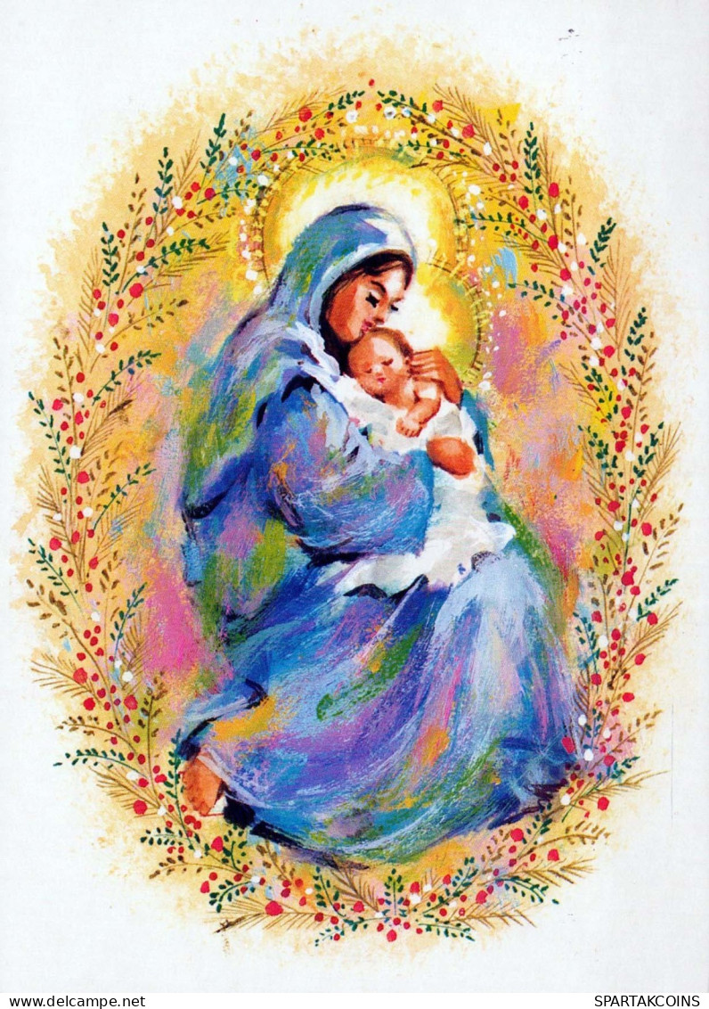 Jungfrau Maria Madonna Jesuskind Weihnachten Religion Vintage Ansichtskarte Postkarte CPSM #PBP943.DE - Maagd Maria En Madonnas