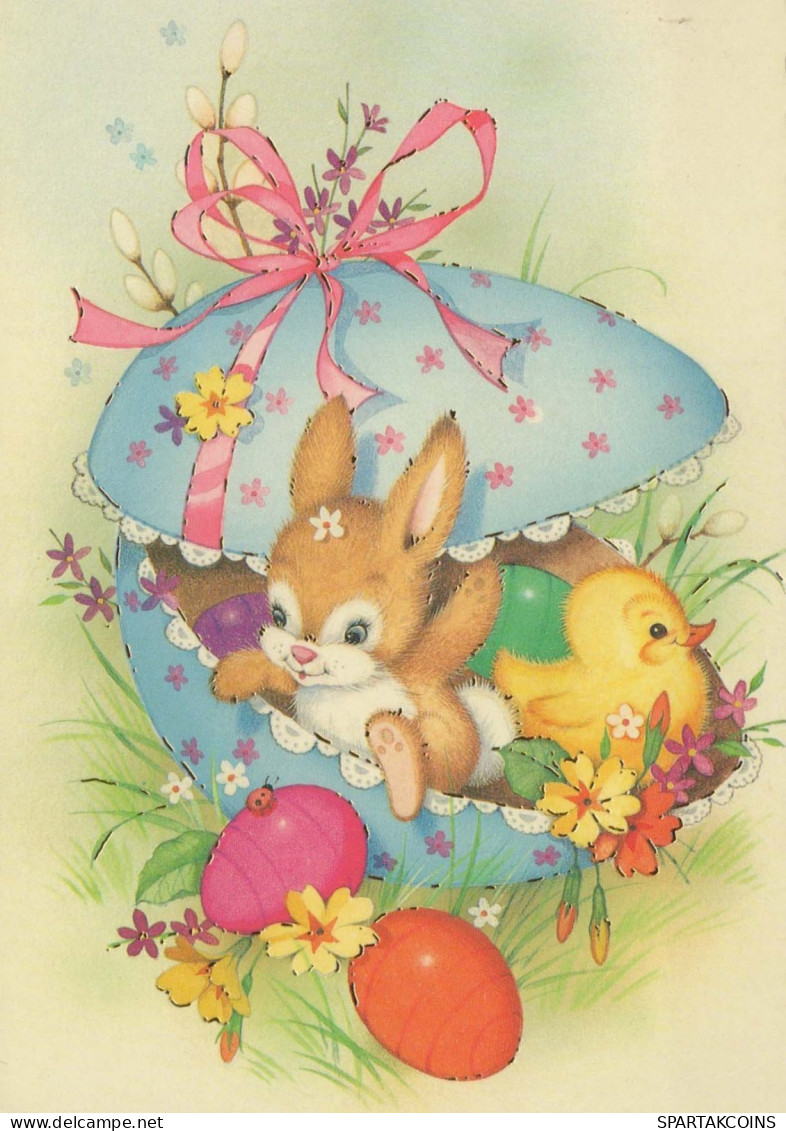 OSTERN KANINCHEN Vintage Ansichtskarte Postkarte CPSM #PBO496.DE - Pâques