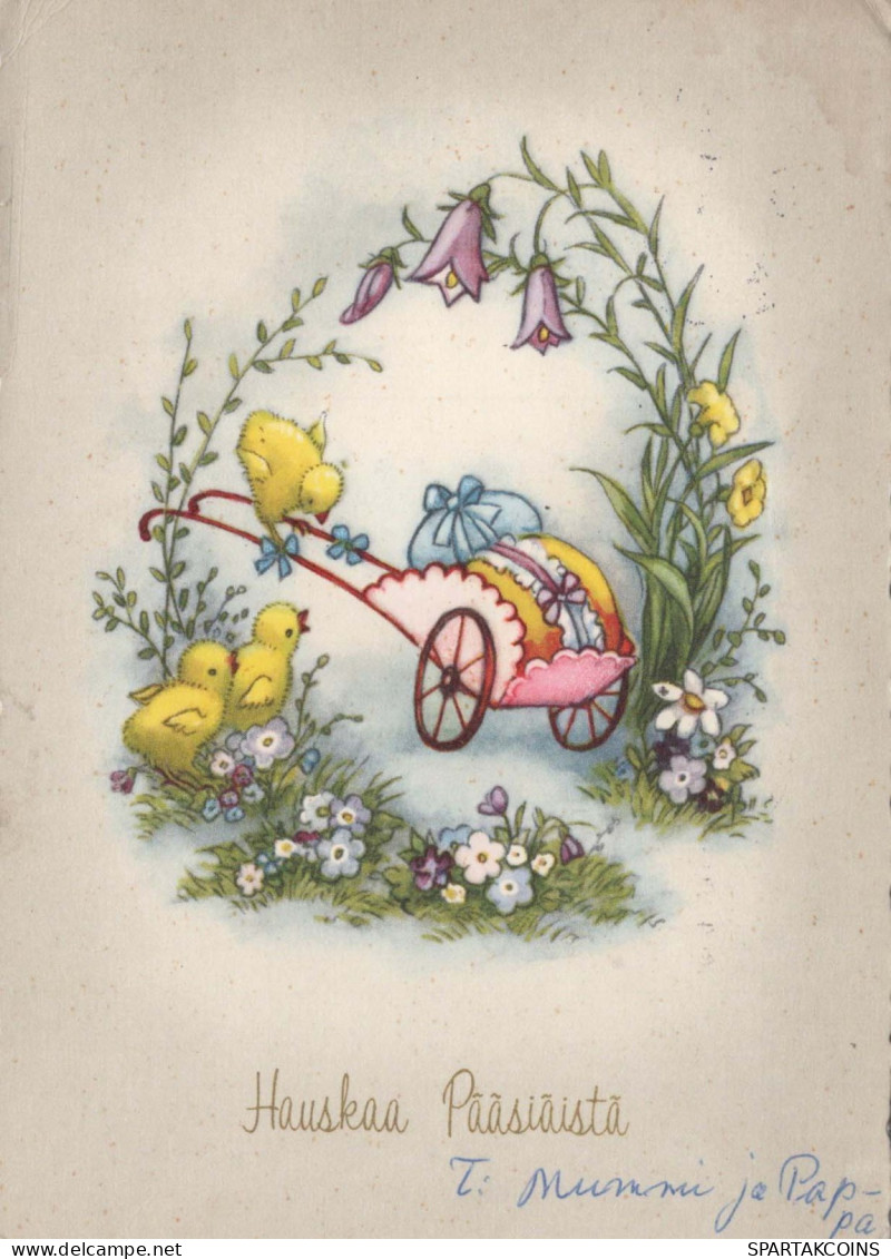 OSTERN HUHN EI Vintage Ansichtskarte Postkarte CPSM #PBO746.DE - Pâques