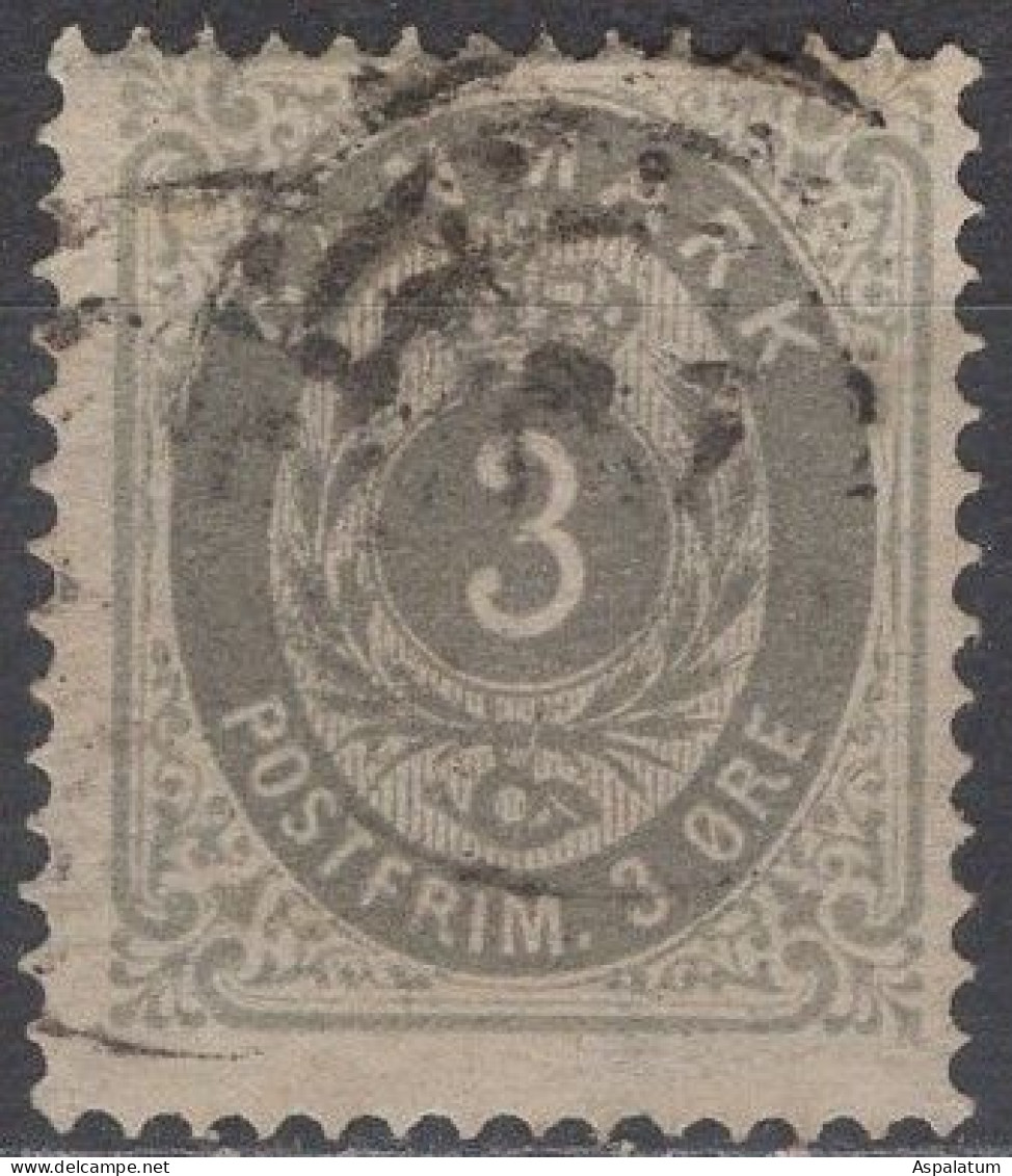 Denmark - Definitive - 3 Ø - Number In The Frame - Mi 22 II Y A B - 1875 - Oblitérés