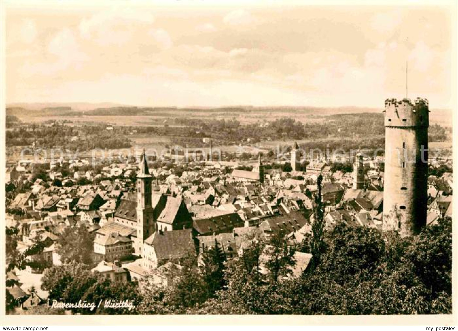 72632355 Ravensburg Wuerttemberg Stadtbild Mit Kirche Und Dem Mehlsack Wahrzeich - Ravensburg