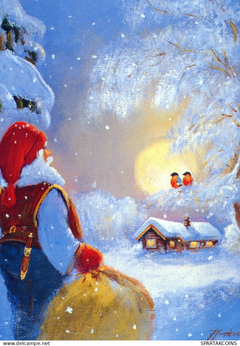 PÈRE NOËL NOËL Fêtes Voeux Vintage Carte Postale CPSM #PAK095.FR - Santa Claus