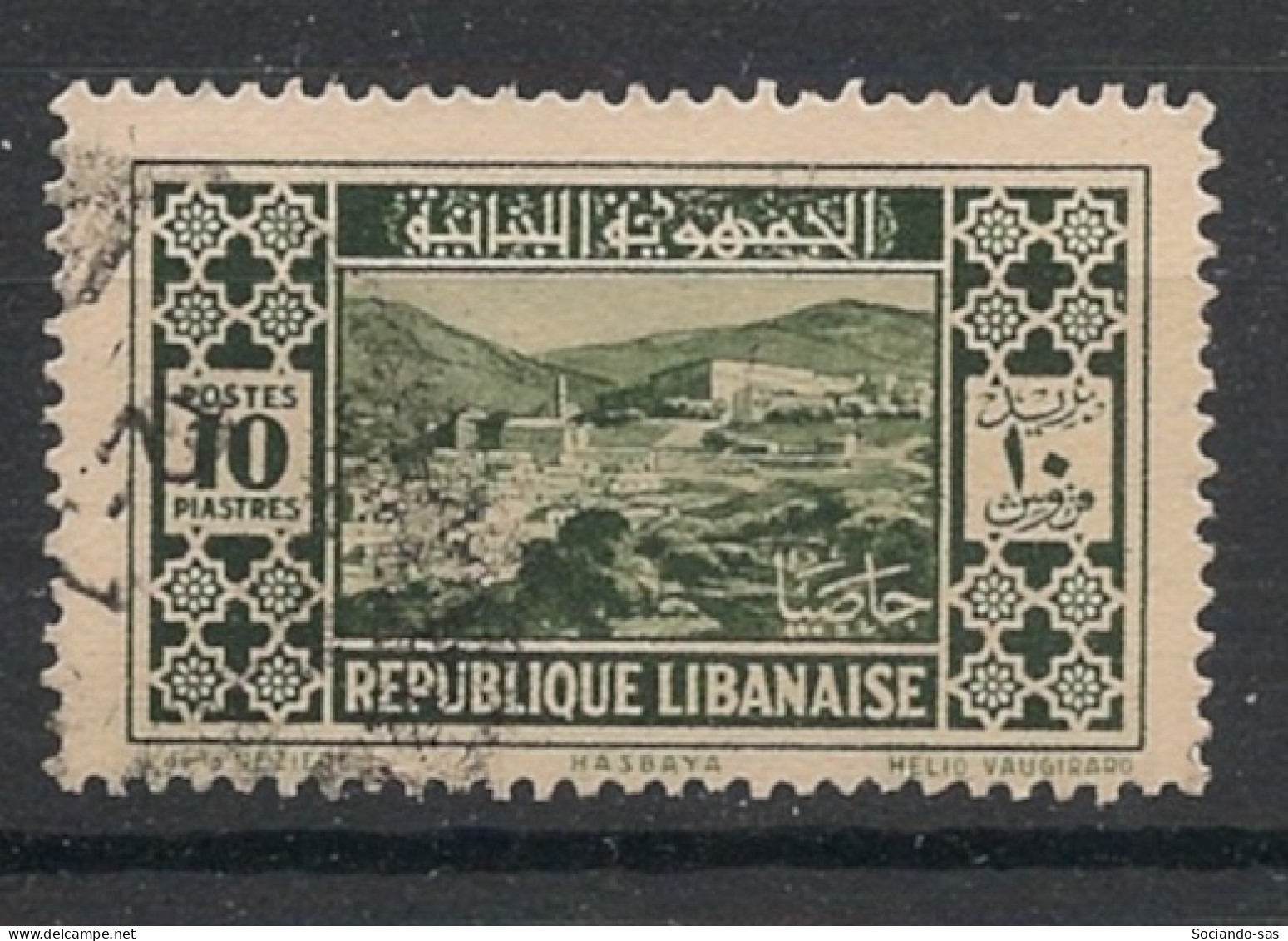 GRAND LIBAN - 1930-35 - N°YT. 144 - Hasbaya 10pi Vert-noir - Oblitéré / Used - Gebraucht