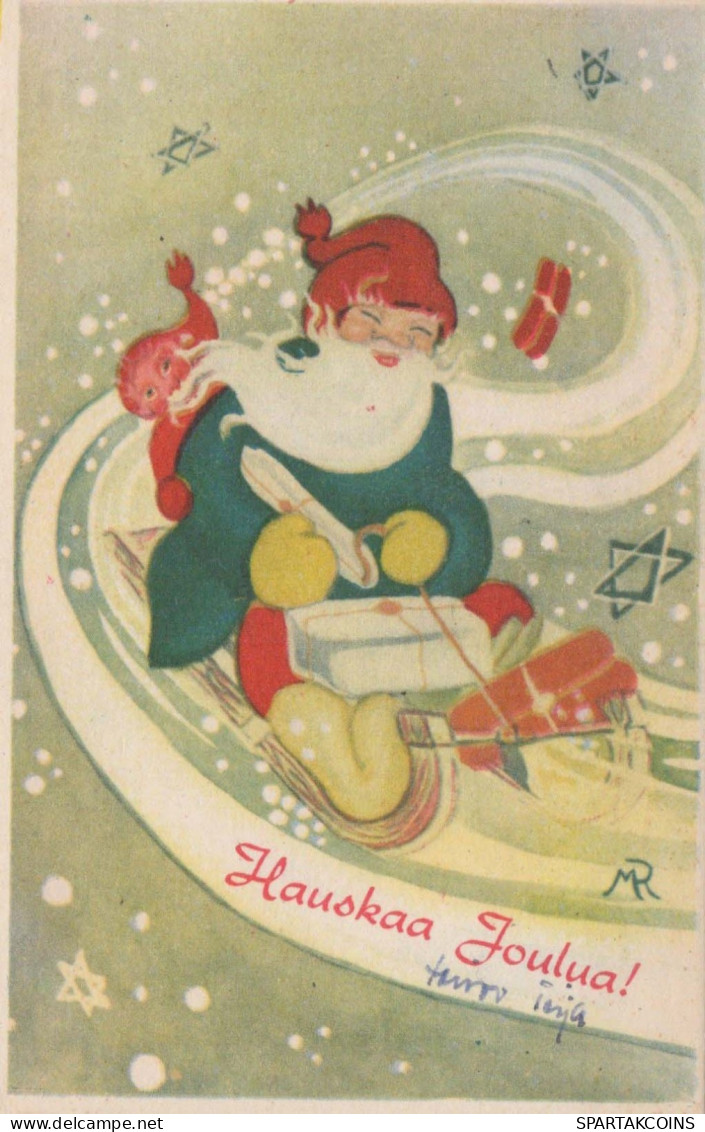 PAPÁ NOEL Feliz Año Navidad Vintage Tarjeta Postal CPSMPF #PKG295.ES - Kerstman