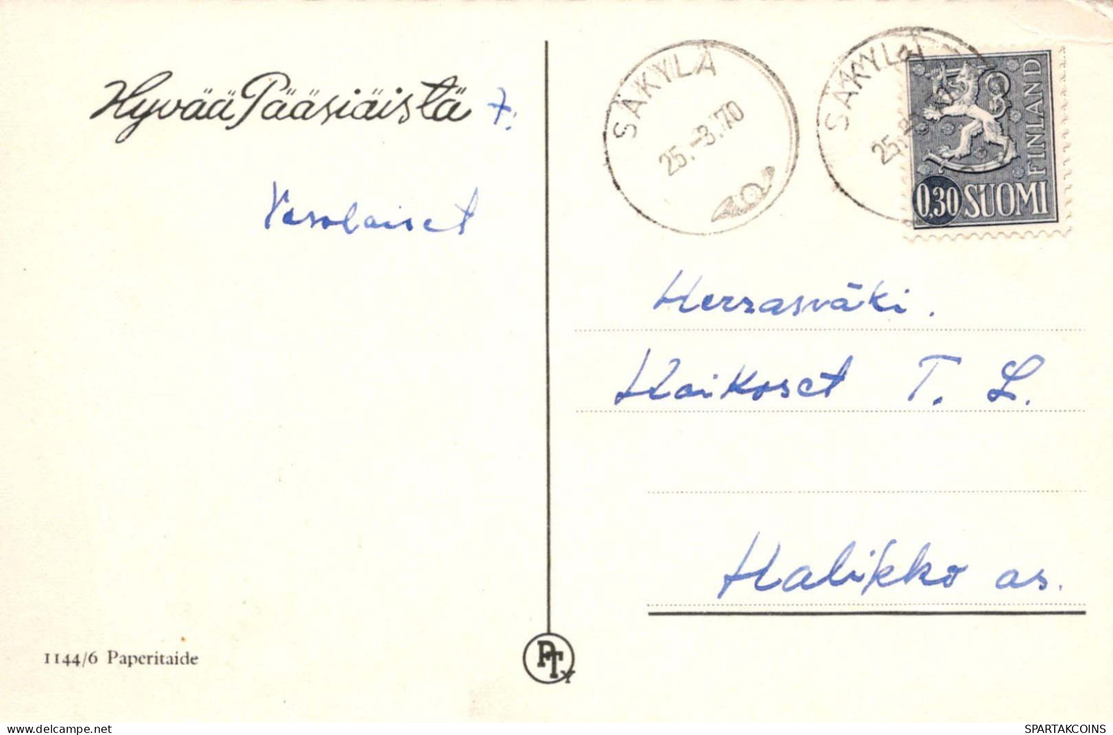 PASCUA POLLO HUEVO Vintage Tarjeta Postal CPA #PKE442.ES - Ostern