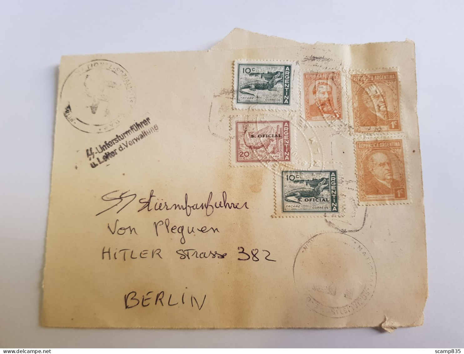 Devant De Lettre à Destination De L'Allemagne . Cachet D'arrivée SS. - Covers & Documents