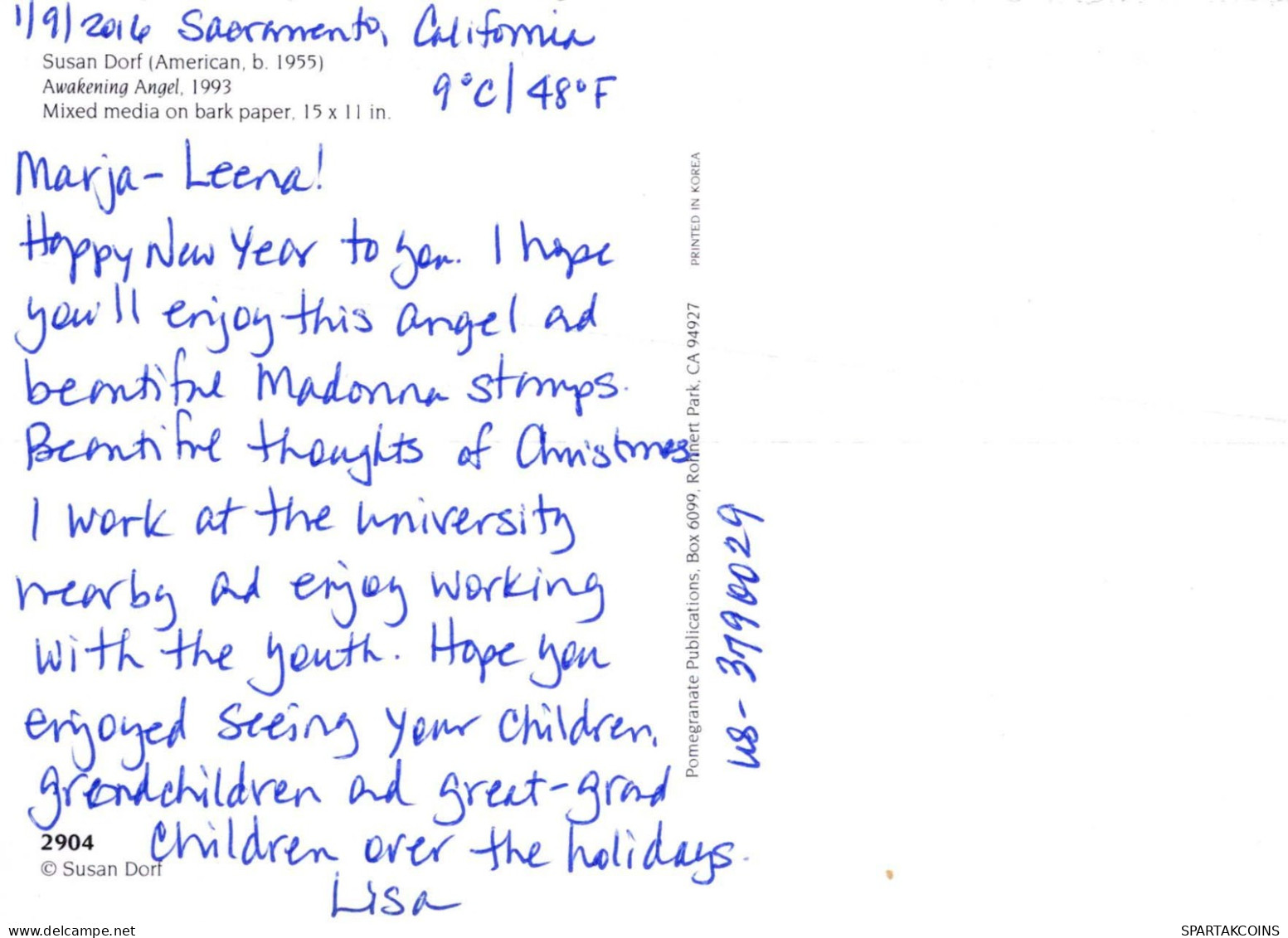 ÁNGEL Navidad Vintage Tarjeta Postal CPSM #PBP431.ES - Anges