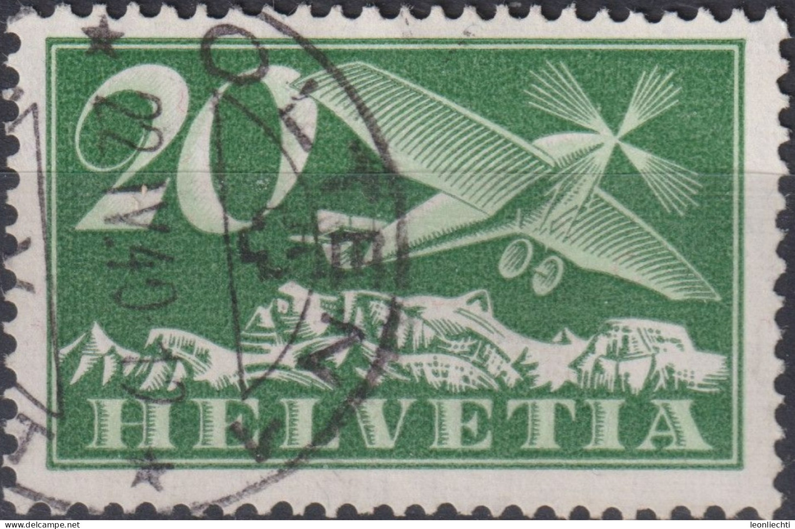 1937 Flugpost Schweiz ⵙ Zum:CH F4z, Mi:CH 213z,Yt:CH... Eindecker Flugzeug - Used Stamps