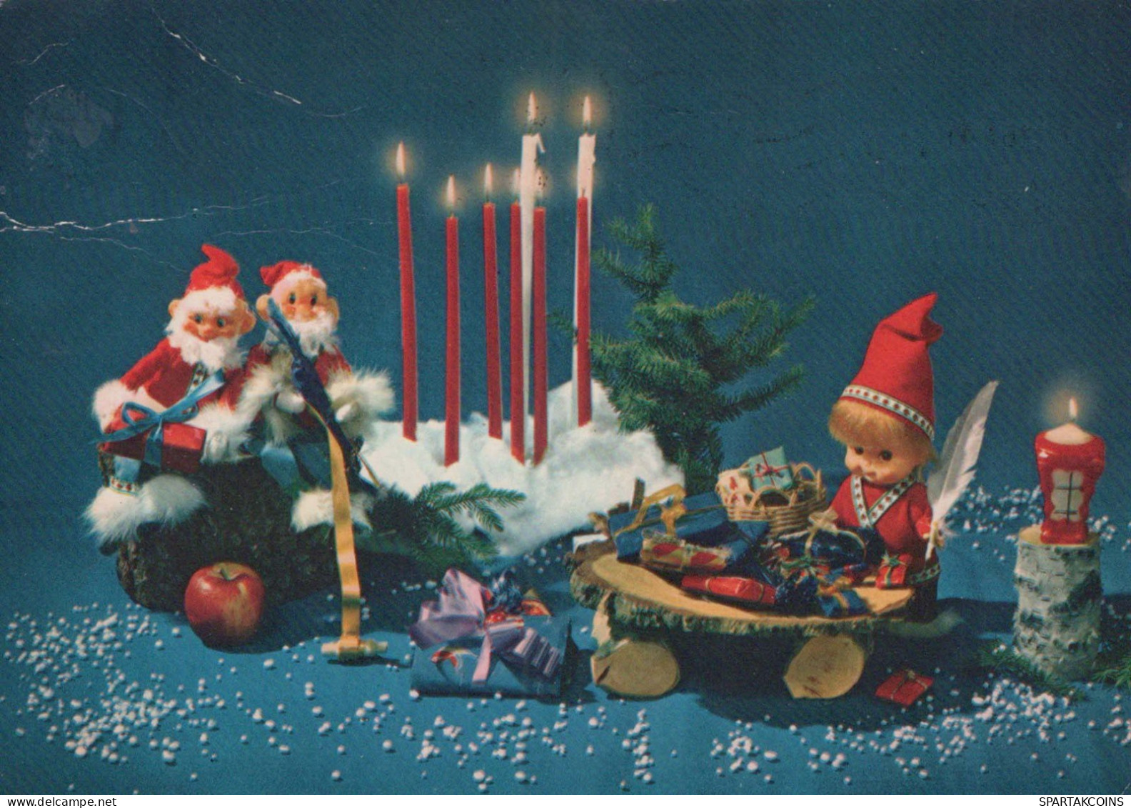 Feliz Año Navidad GNOMO Vintage Tarjeta Postal CPSM #PBM074.ES - Año Nuevo