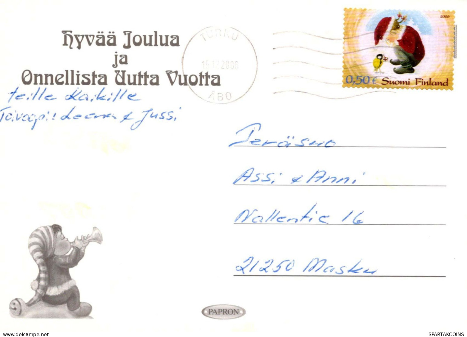 PAPÁ NOEL Feliz Año Navidad Vintage Tarjeta Postal CPSM #PBB131.ES - Santa Claus