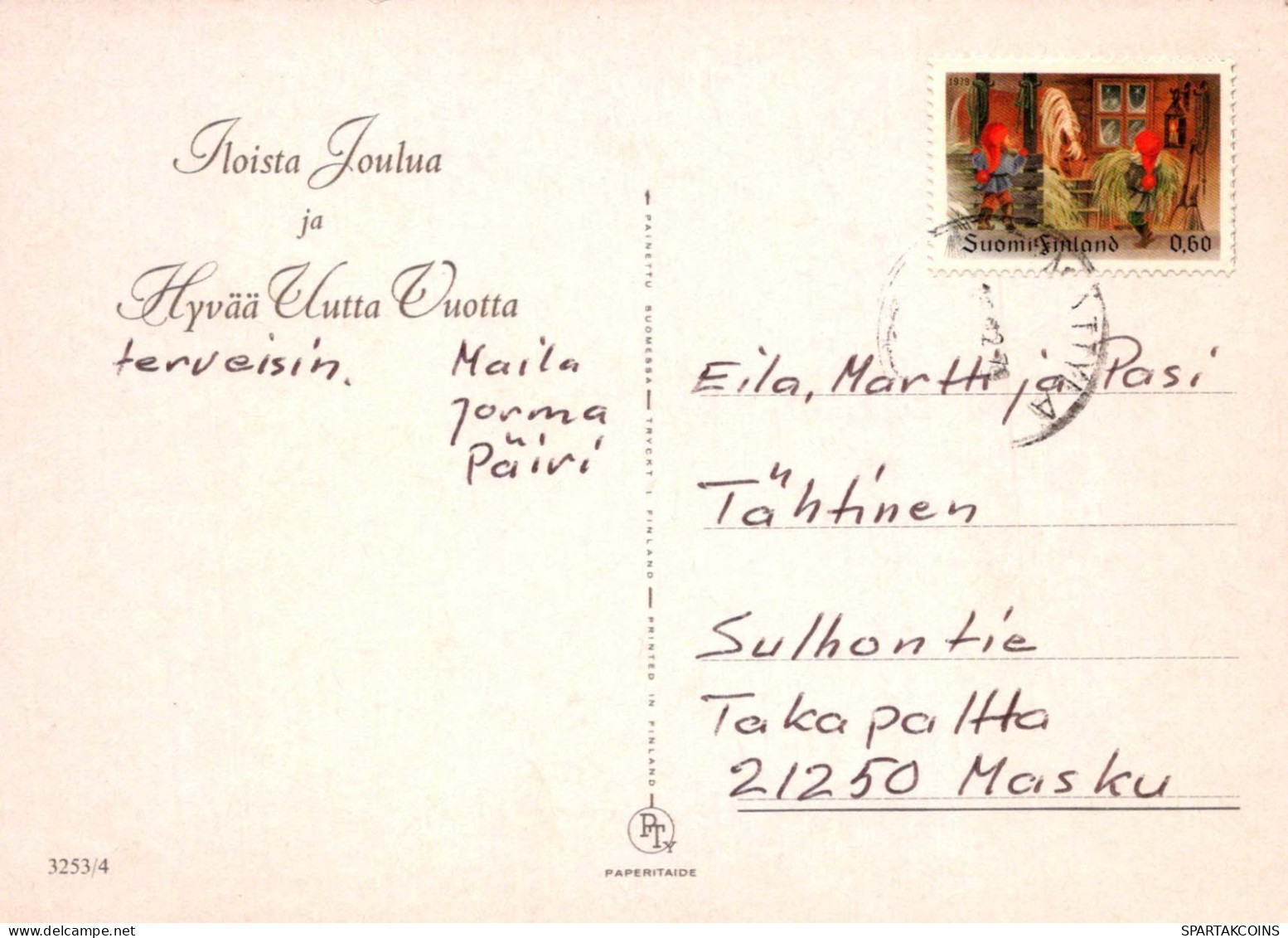 PAPÁ NOEL Feliz Año Navidad Vintage Tarjeta Postal CPSM #PBB066.ES - Santa Claus