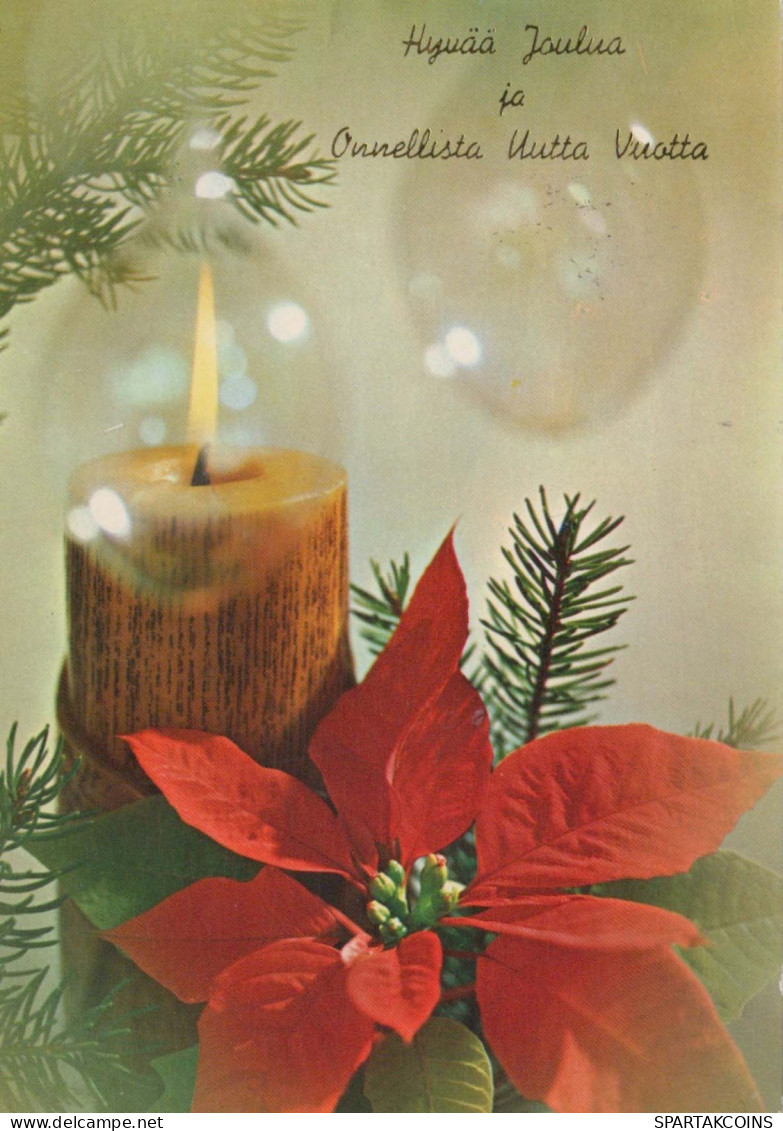 Feliz Año Navidad VELA Vintage Tarjeta Postal CPSM #PBA307.ES - Año Nuevo