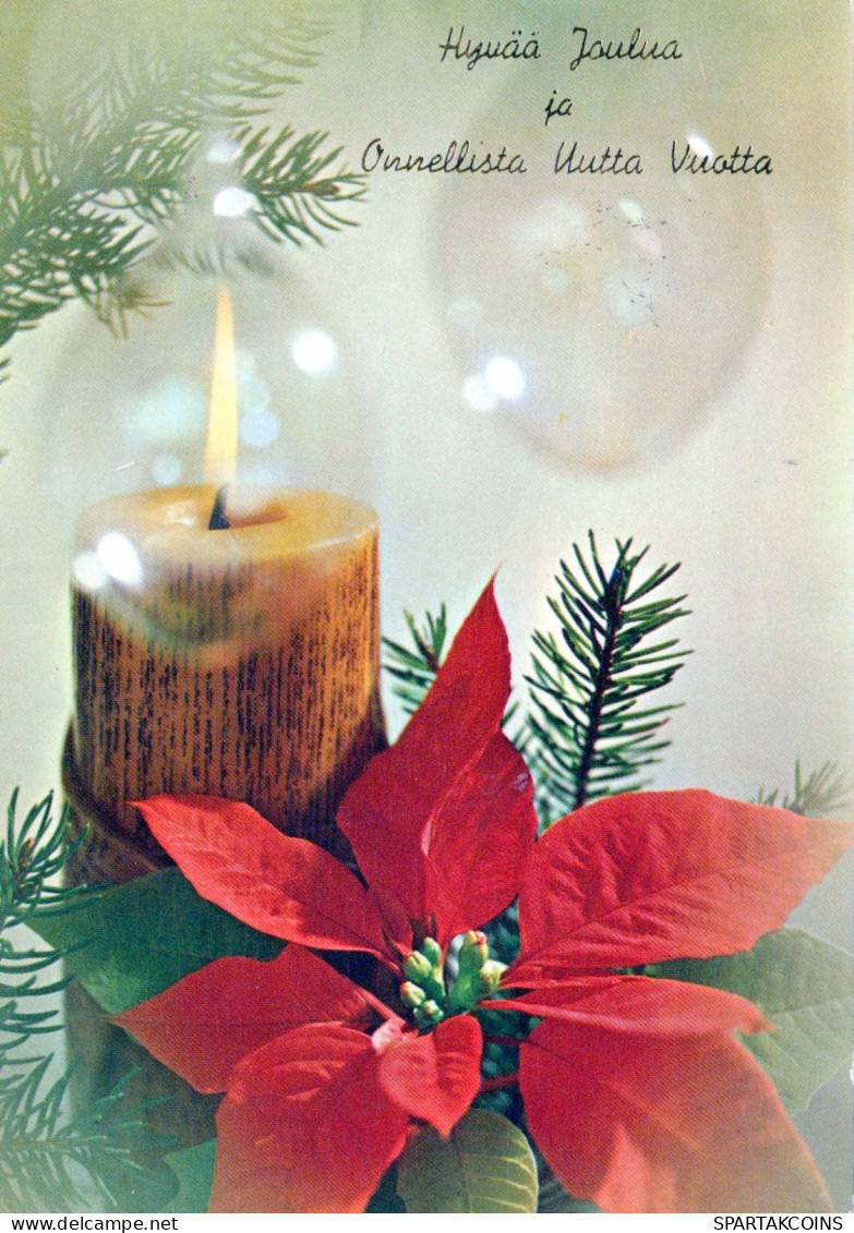 Feliz Año Navidad VELA Vintage Tarjeta Postal CPSM #PBA307.ES - Año Nuevo