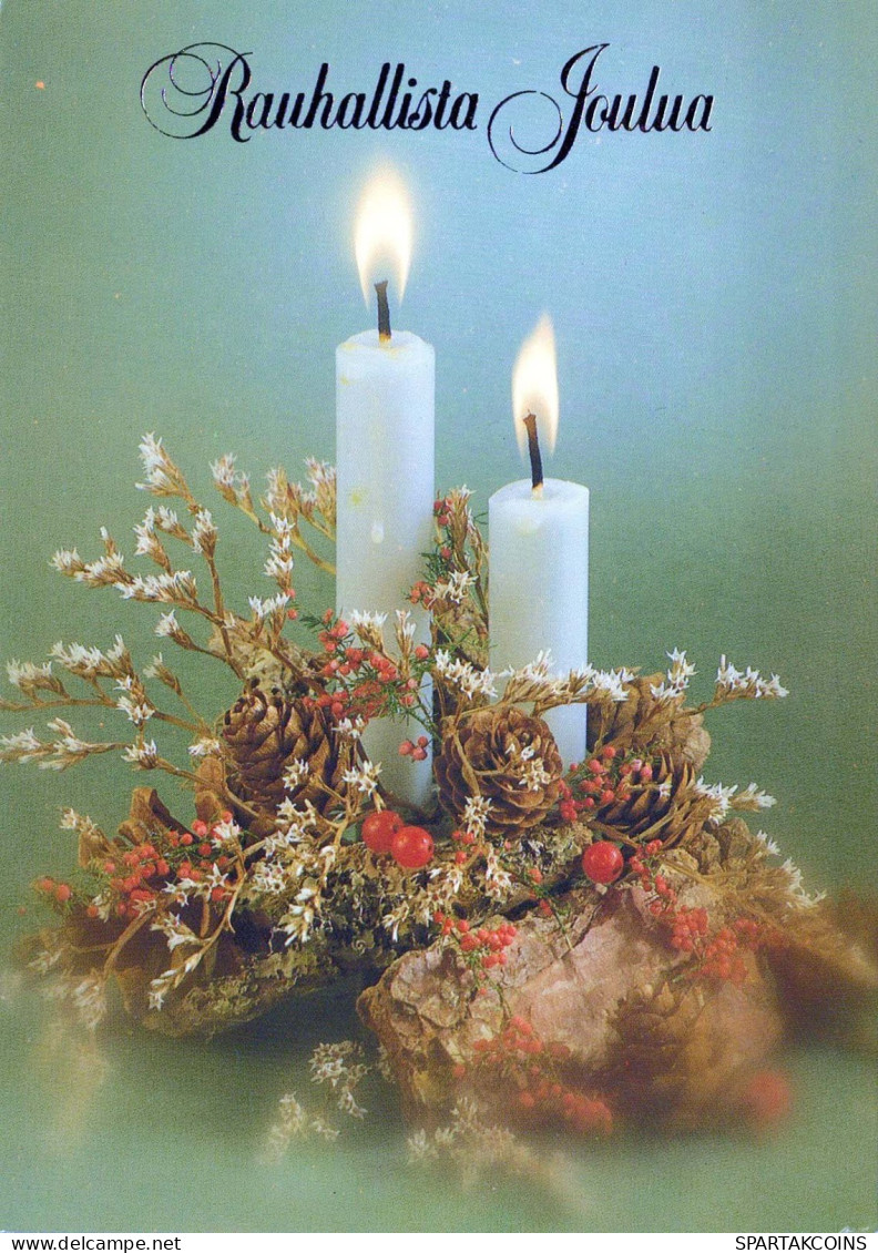 Feliz Año Navidad VELA Vintage Tarjeta Postal CPSM #PAZ367.ES - Año Nuevo