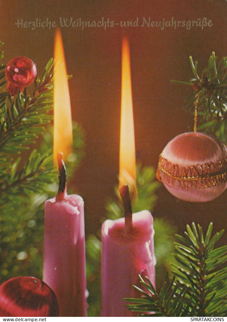 Feliz Año Navidad VELA Vintage Tarjeta Postal CPSM #PAZ428.ES - Año Nuevo