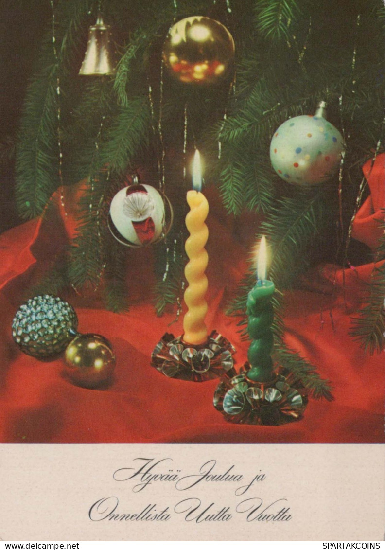 Feliz Año Navidad VELA Vintage Tarjeta Postal CPSM #PAZ307.ES - Año Nuevo