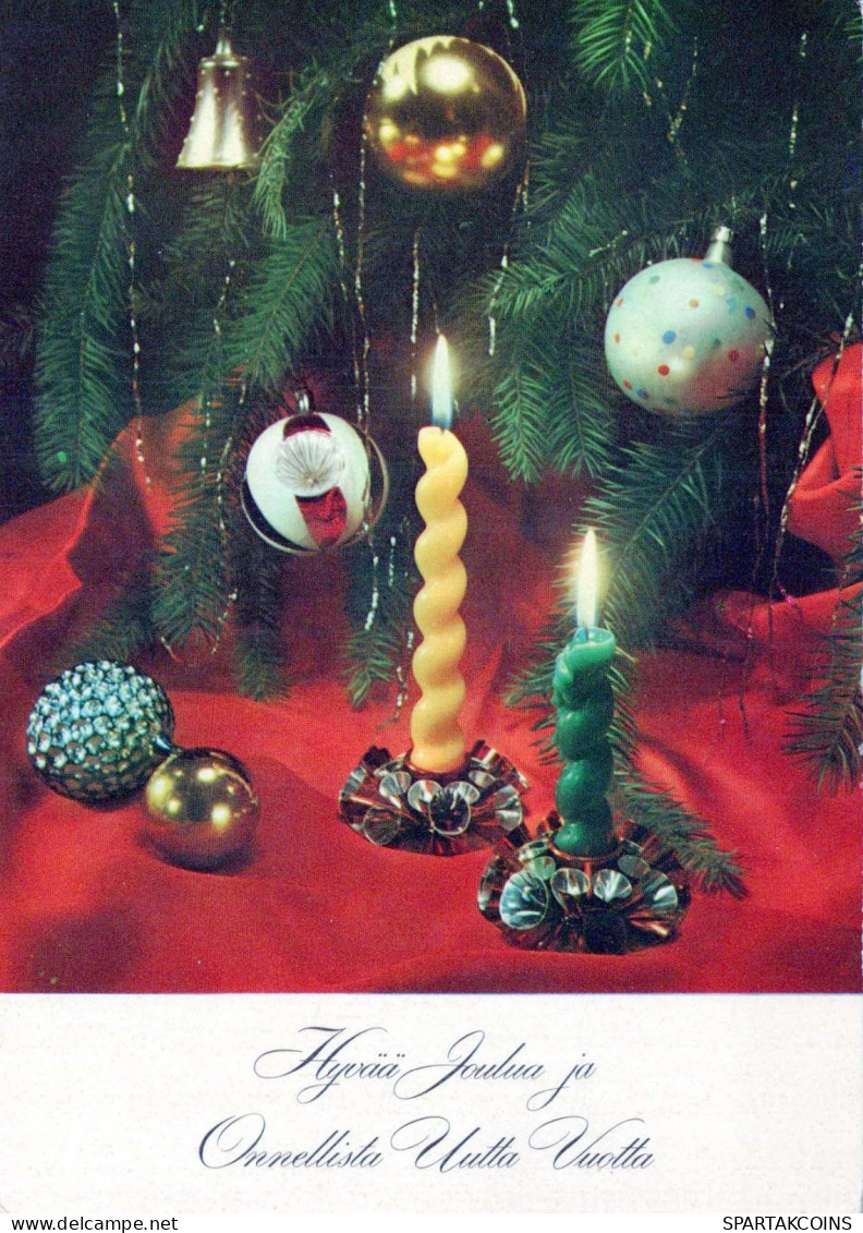 Feliz Año Navidad VELA Vintage Tarjeta Postal CPSM #PAZ307.ES - Año Nuevo