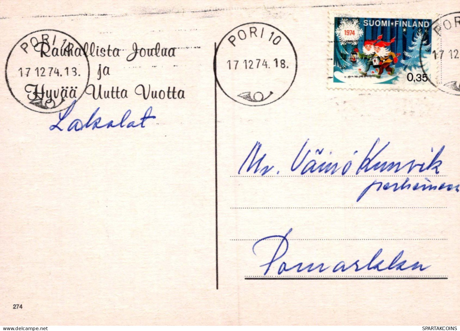 Feliz Año Navidad CAMPANA VELA Vintage Tarjeta Postal CPSM #PAV404.ES - New Year