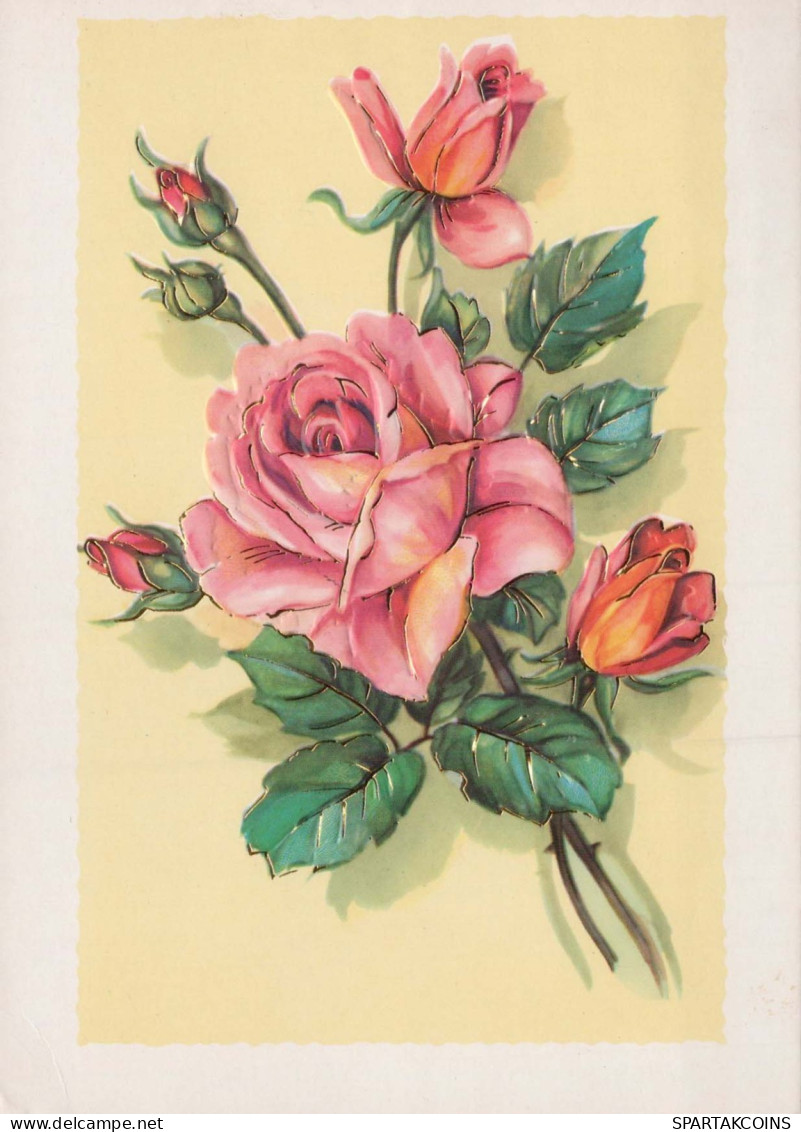 FLOWERS Vintage Postcard CPSM #PAS288.GB - Fleurs