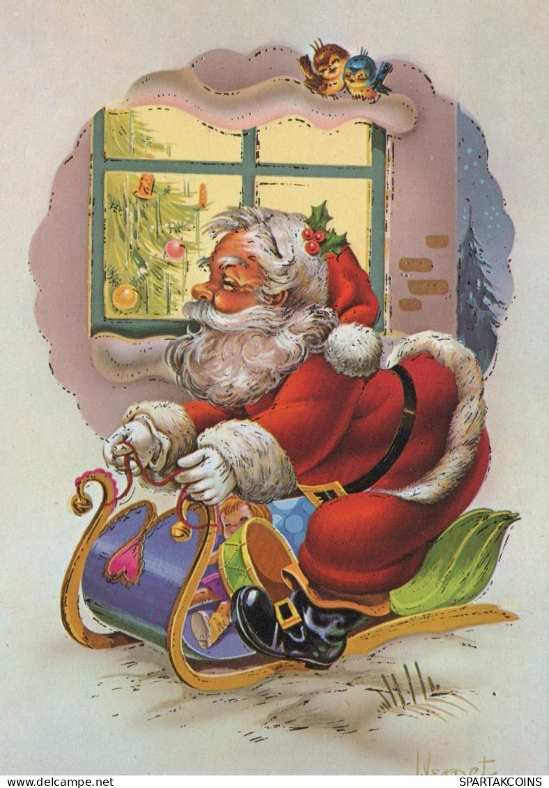 SANTA CLAUS CHRISTMAS Holidays Vintage Postcard CPSM #PAK170.GB - Santa Claus