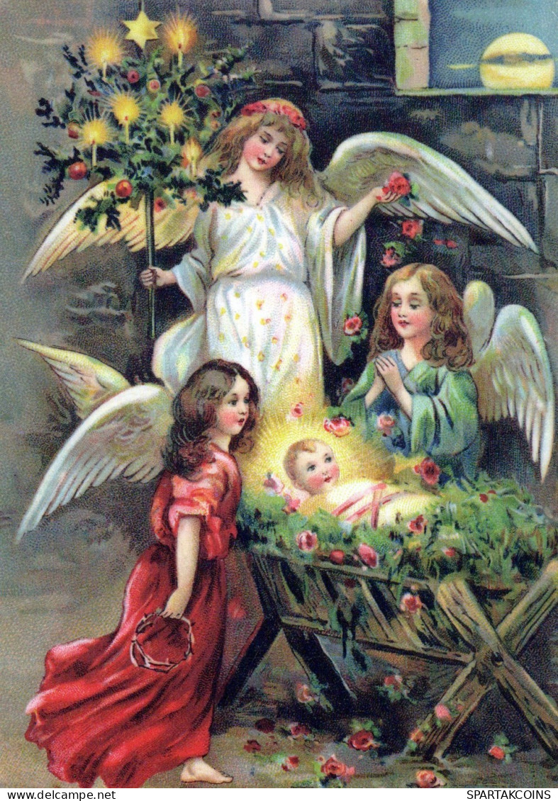 ANGEL CHRISTMAS Holidays Vintage Postcard CPSM #PAH588.GB - Anges