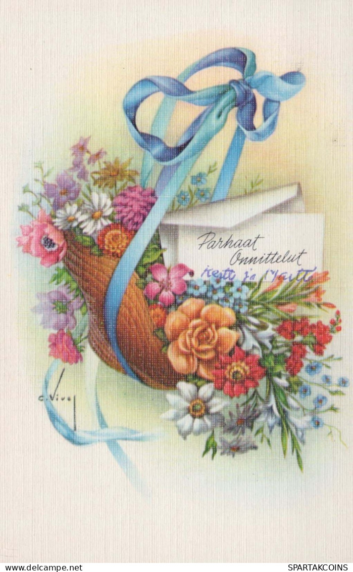 FLEURS Vintage Carte Postale CPSMPF #PKG055.FR - Flowers