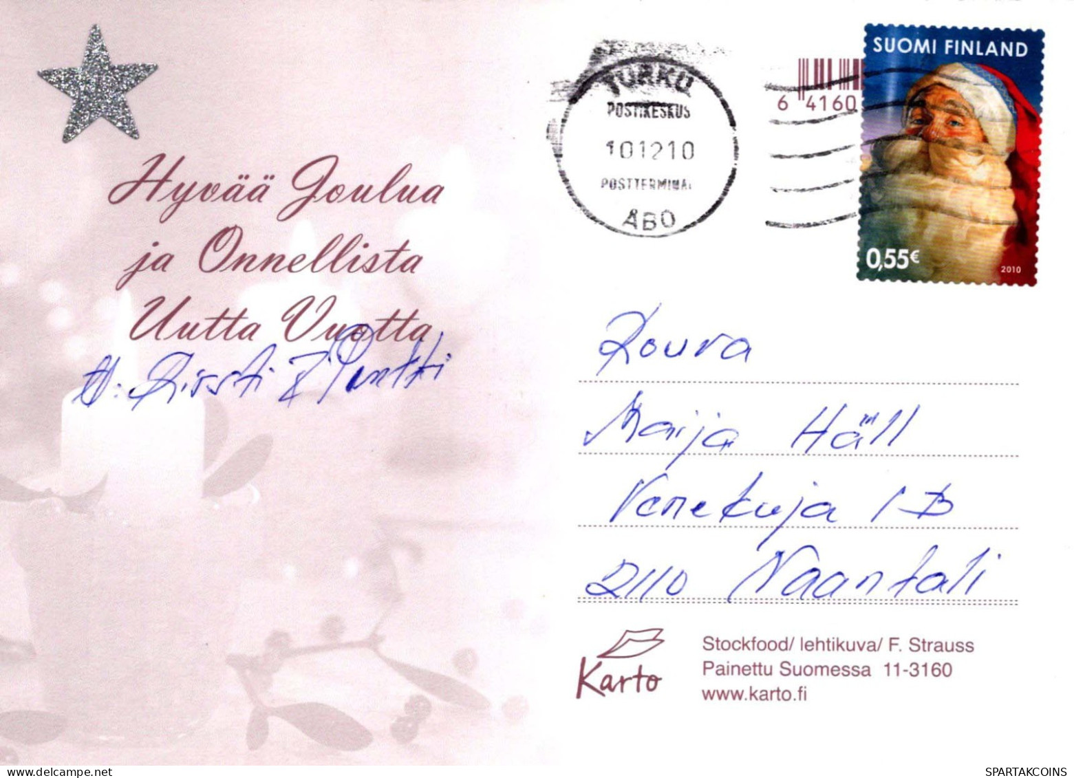 Bonne Année Noël BOUGIE Vintage Carte Postale CPSM #PBN807.FR - Neujahr