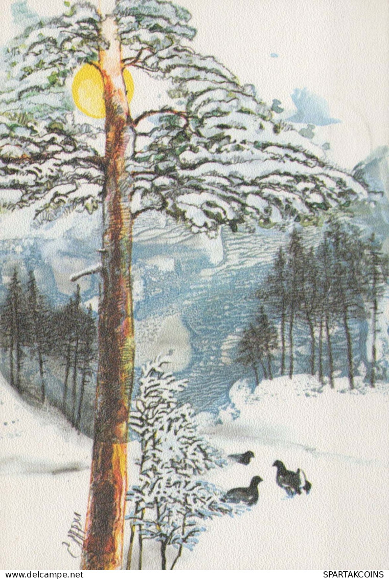 Bonne Année Noël Vintage Carte Postale CPSM #PBN064.FR - Neujahr