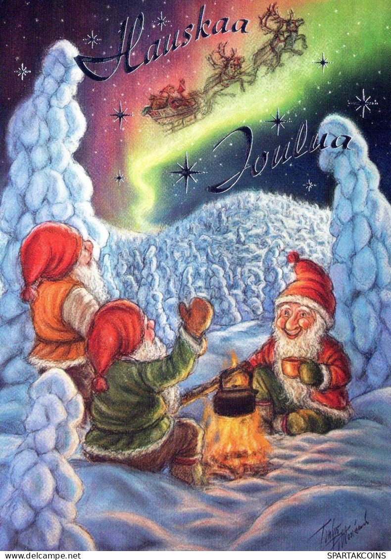 Bonne Année Noël GNOME Vintage Carte Postale CPSM #PBL856.FR - Neujahr