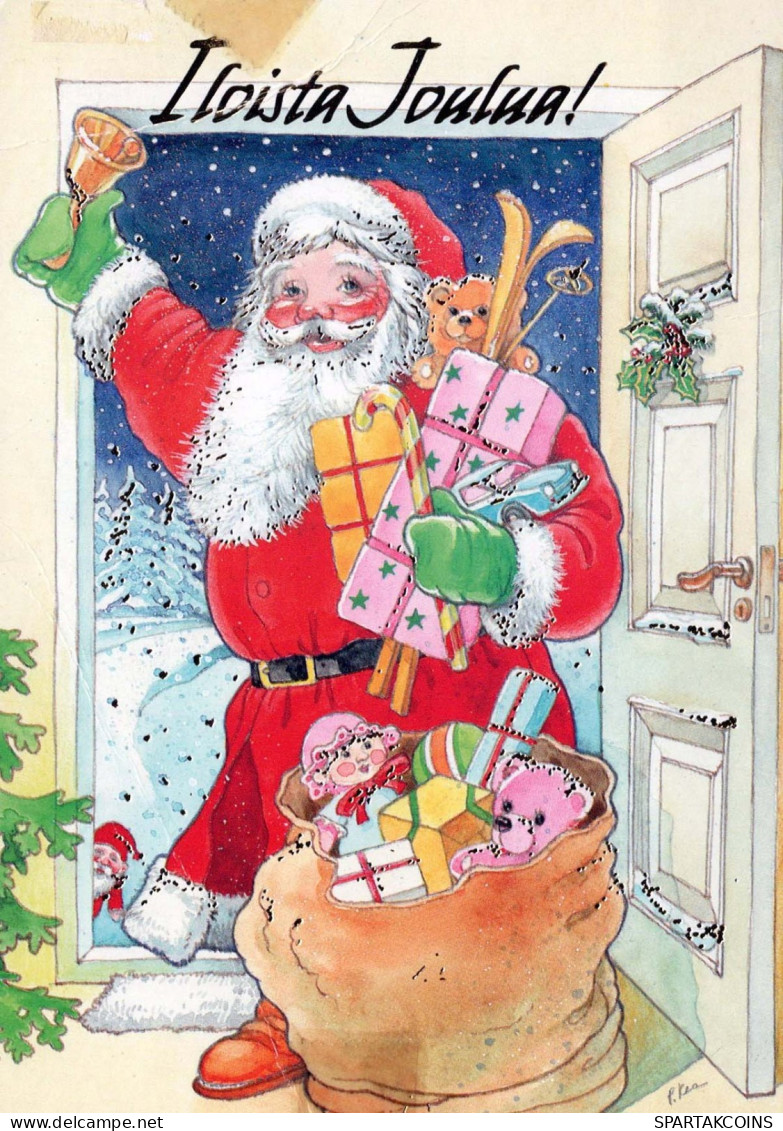 PÈRE NOËL Bonne Année Noël Vintage Carte Postale CPSM #PBL055.FR - Santa Claus