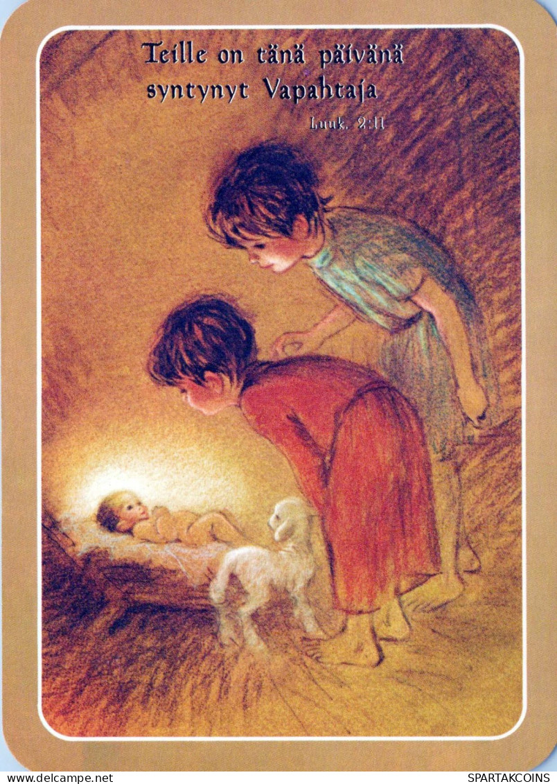 ENFANTS Scène Paysage Bébé JÉSUS Vintage Carte Postale CPSM #PBB591.FR - Scènes & Paysages