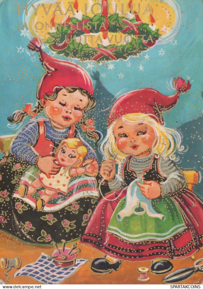 Bonne Année Noël ENFANTS Vintage Carte Postale CPSM #PAY909.FR - Nouvel An