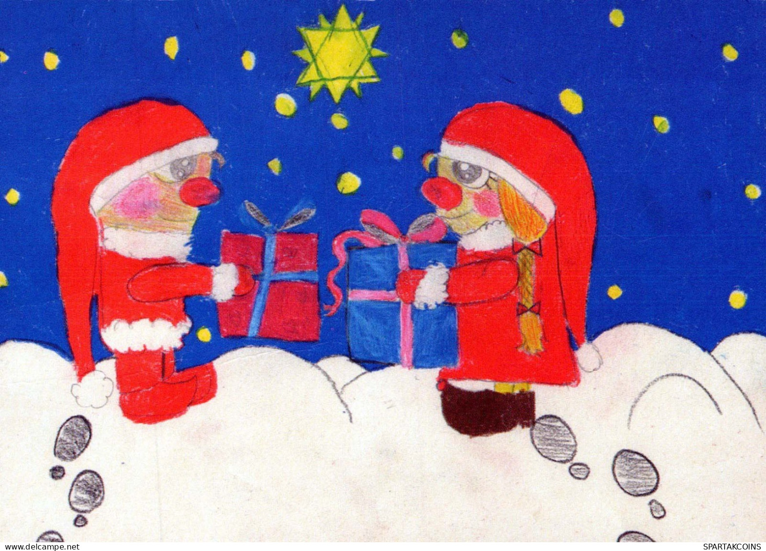 Bonne Année Noël GNOME Vintage Carte Postale CPSM #PAY587.FR - Nouvel An