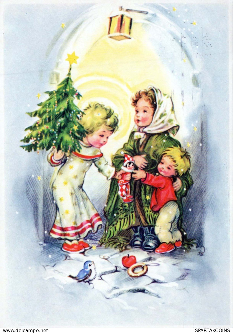 Bonne Année Noël ENFANTS Vintage Carte Postale CPSM #PAY010.FR - Nouvel An