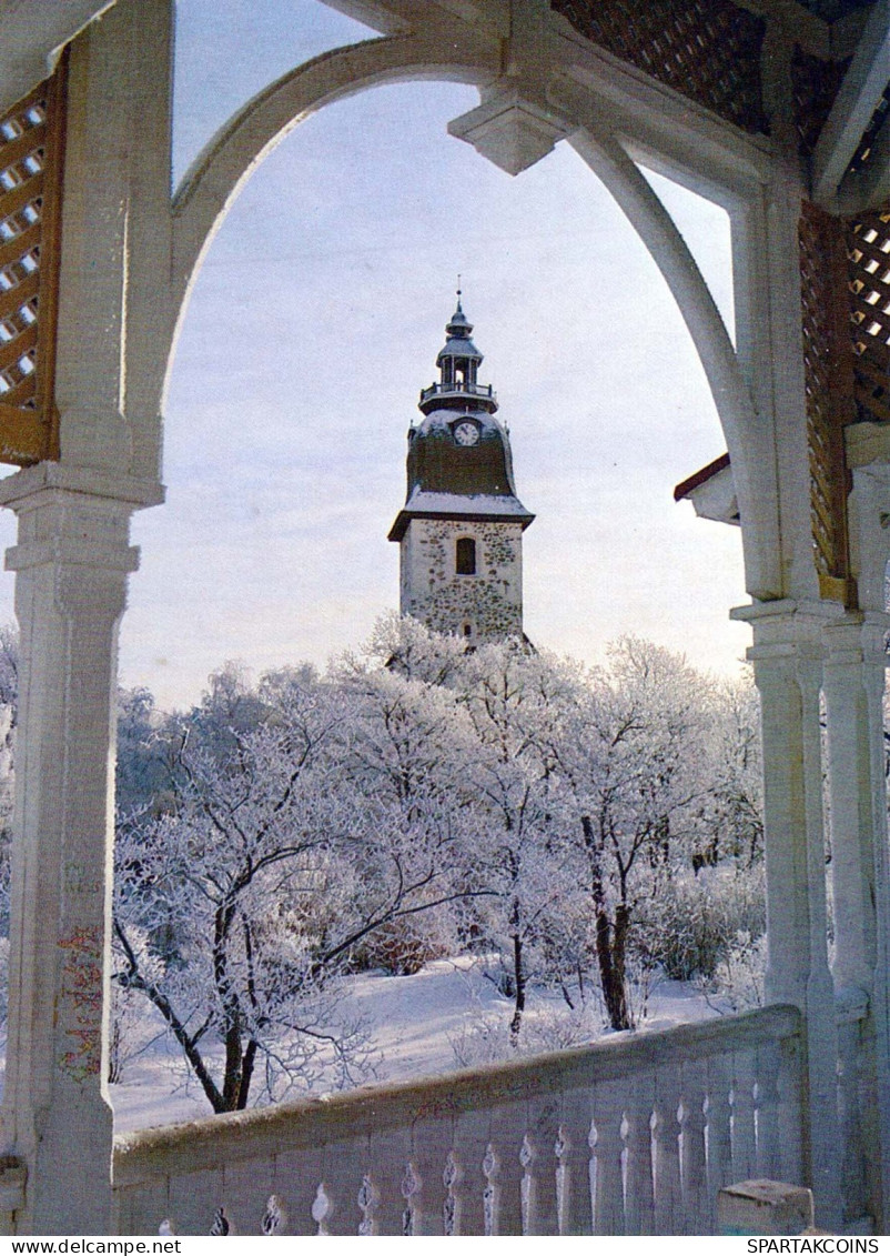 Bonne Année Noël ÉGLISE Vintage Carte Postale CPSM #PAY449.FR - Nouvel An