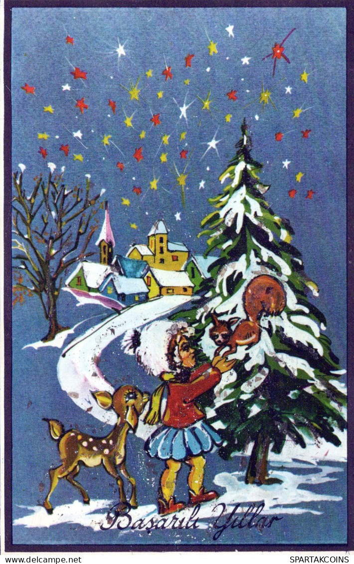 Bonne Année Noël ENFANTS Vintage Carte Postale CPSM #PAY264.FR - Nouvel An