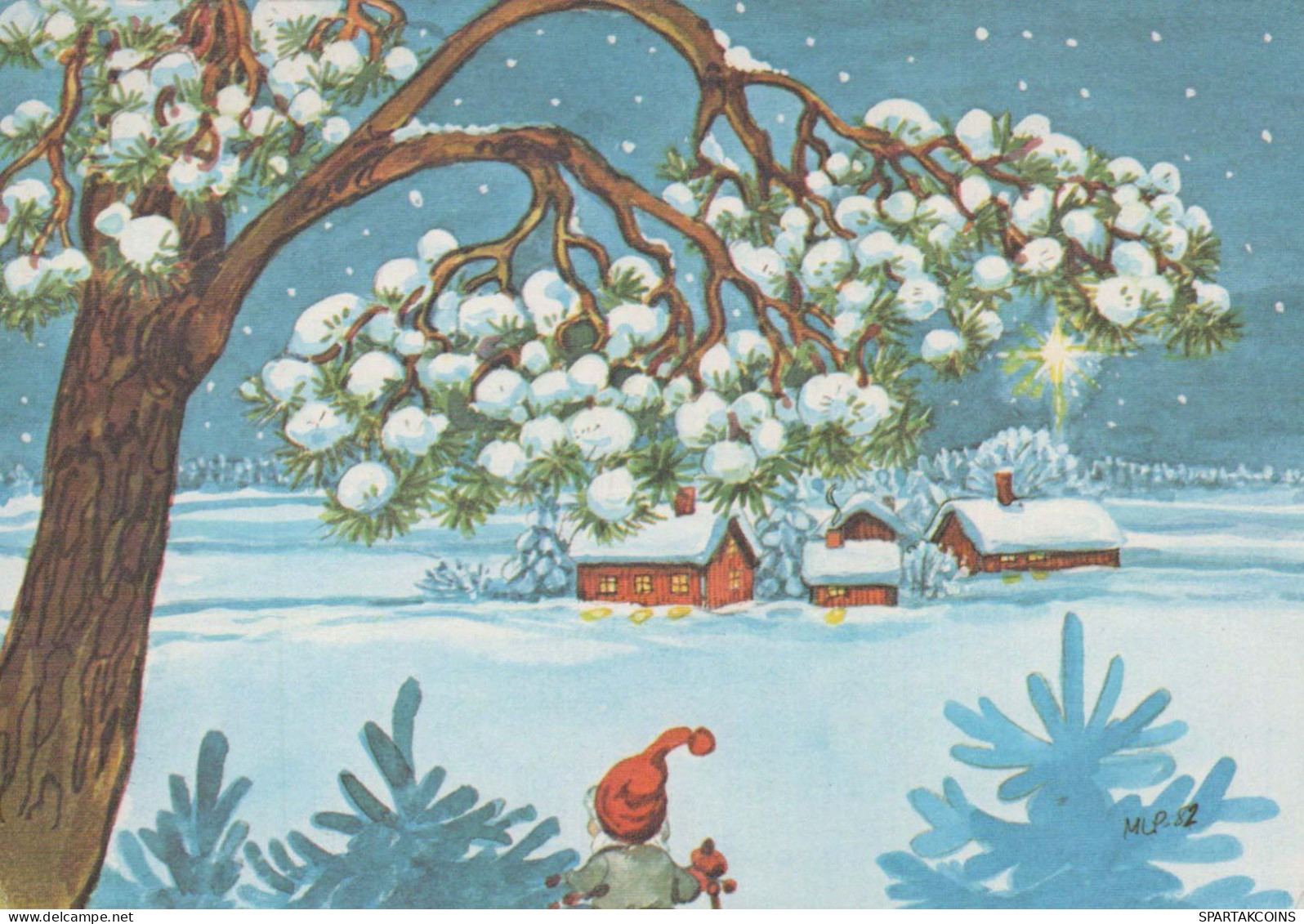 Bonne Année Noël Vintage Carte Postale CPSM #PAW498.FR - Nouvel An