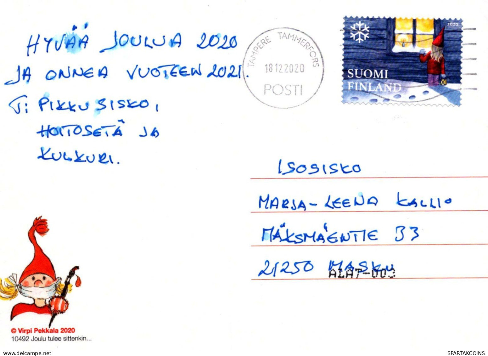 Bonne Année Noël GNOME Vintage Carte Postale CPSM #PAU619.FR - Nieuwjaar