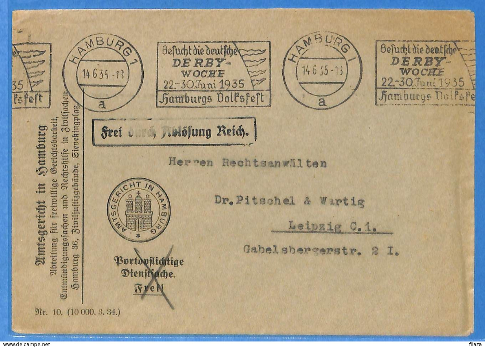 Allemagne Reich 1935 - Lettre De Hamburg - G33532 - Cartas & Documentos