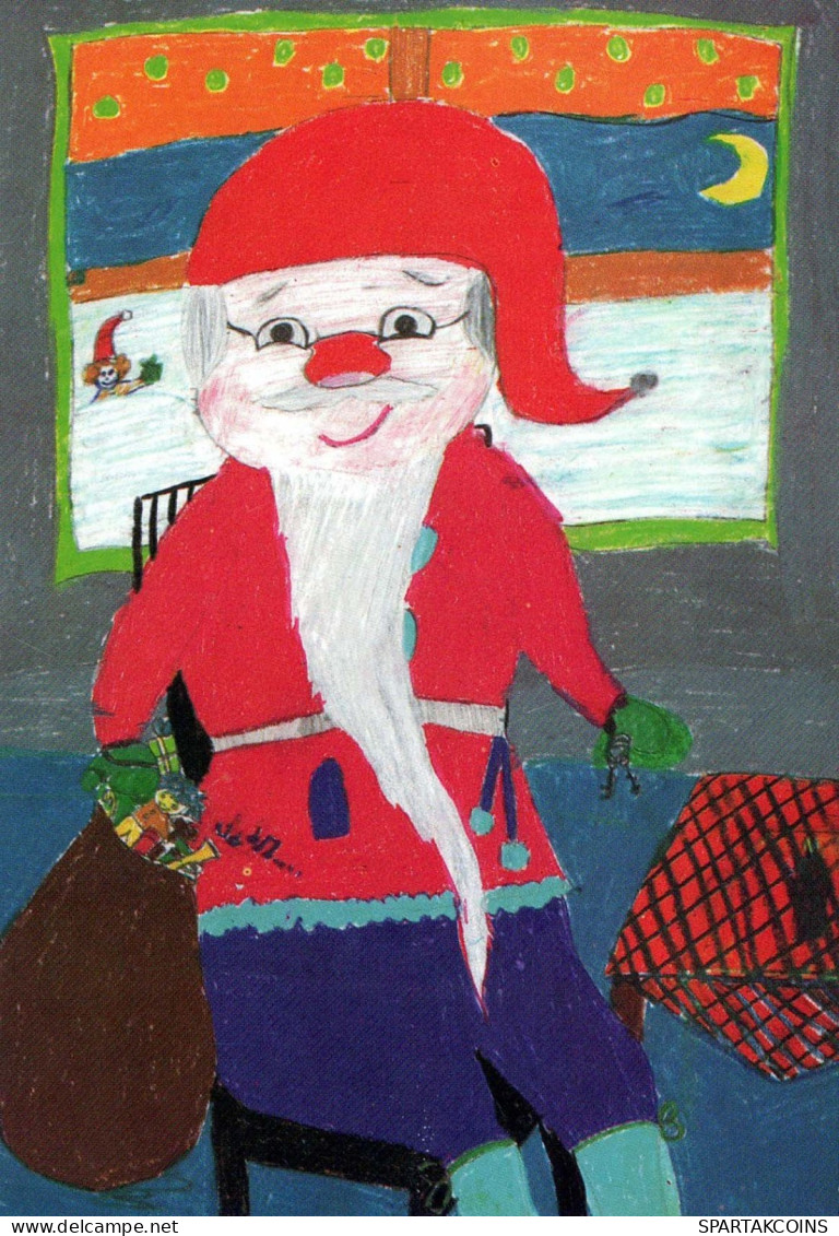 PÈRE NOËL Bonne Année Noël Vintage Carte Postale CPSM #PAU556.FR - Kerstman