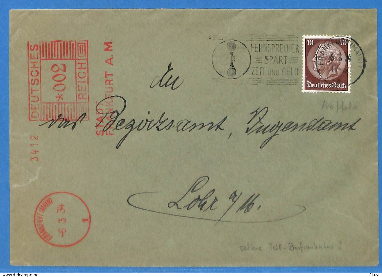 Allemagne Reich 1934 - Lettre De Frankfurt - G33524 - Briefe U. Dokumente