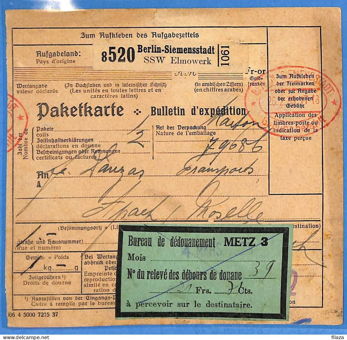 Allemagne Reich 1938 - Carte Postale De Frankfurt Aux France - G33509 - Covers & Documents