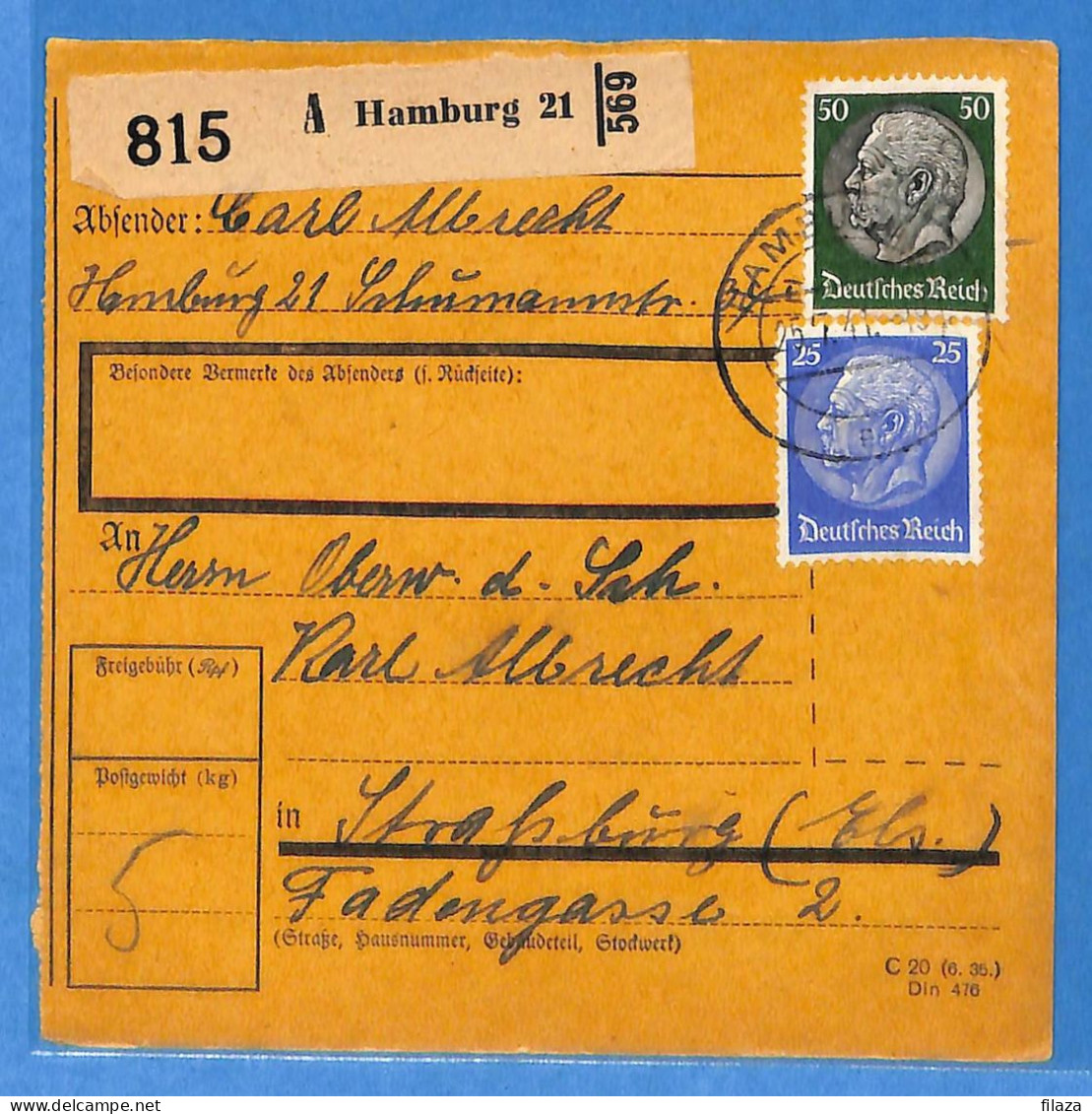 Allemagne Reich 1941 - Carte Postale De Hamburg - G33500 - Covers & Documents